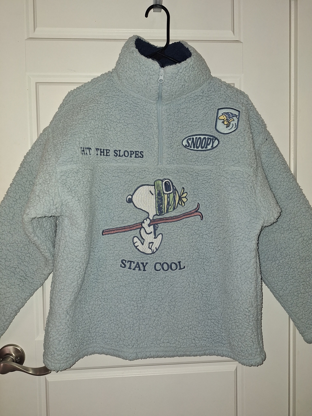 Snoopy Light Blue Sherpa Pullover - Stay Cool L
